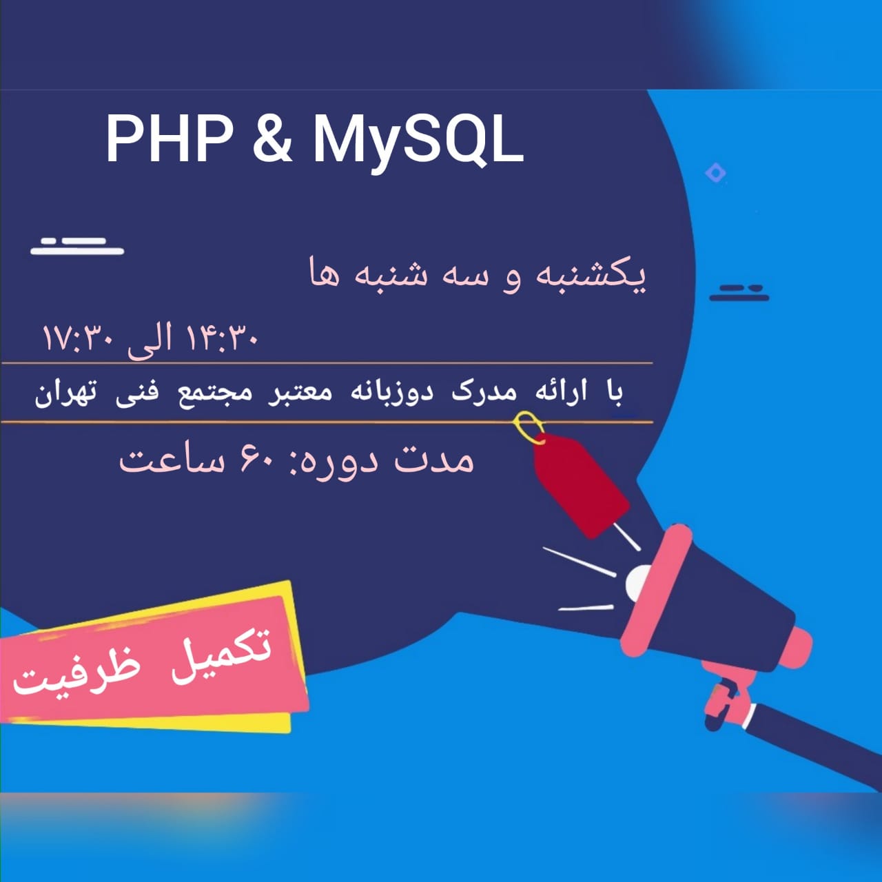 تکمیل ظرفیت PHP & MySQL