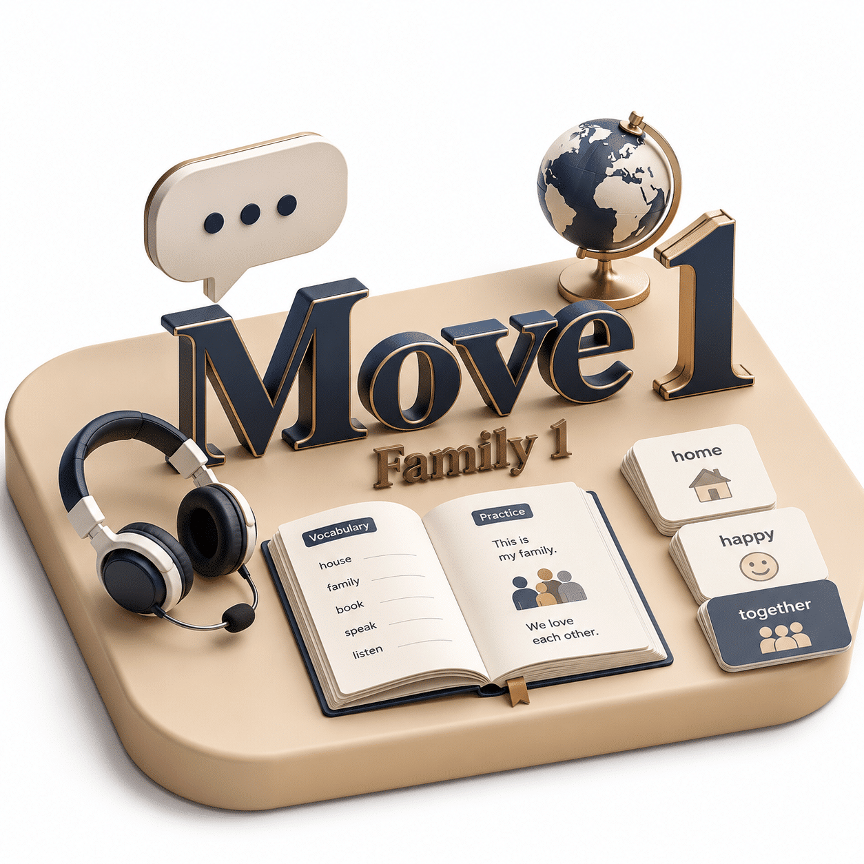 کلاس (دوره) آموزش زبان Move 3 (family 1)