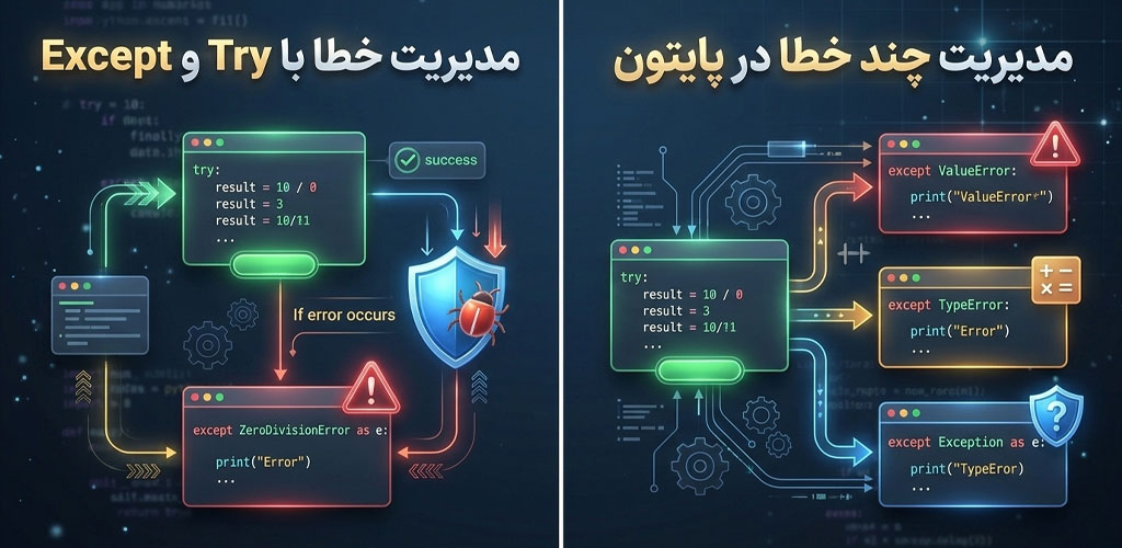 نقش دستور try چیست؟- آموزش مدیریت خطا در پایتون